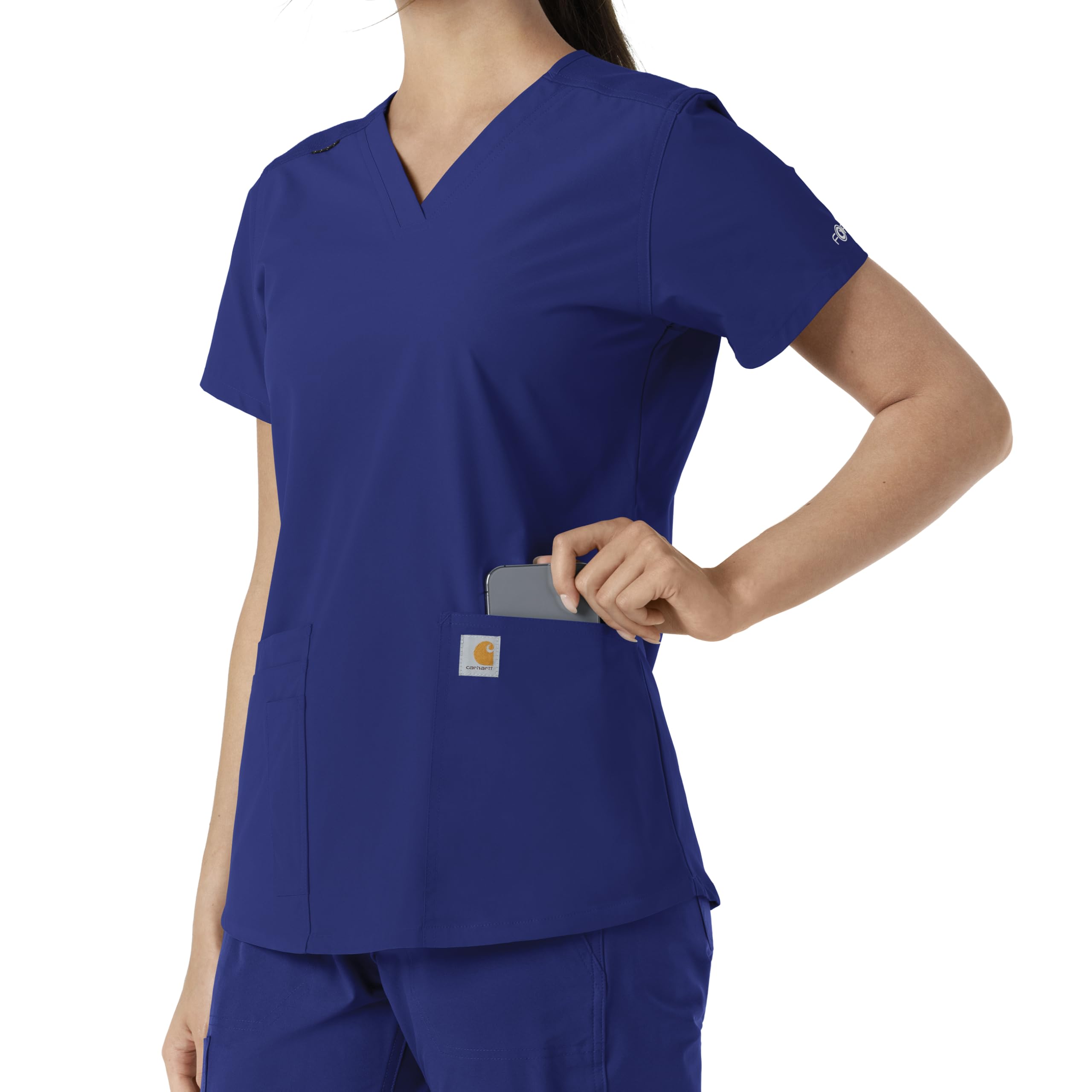 Carhartt Scrubs C12313 damski top Force® Essentials Modern Fit z dekoltem w serek, niebieski (Galaxy Blue), XL