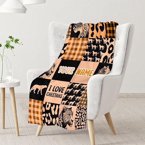 Miniatura 8 de Mantas de guepardo, manta de leopardo suave y mullida para niños y adultos, mantas de franela de 40 x 50 pulgadas para sofá y sofá, manta de regalo