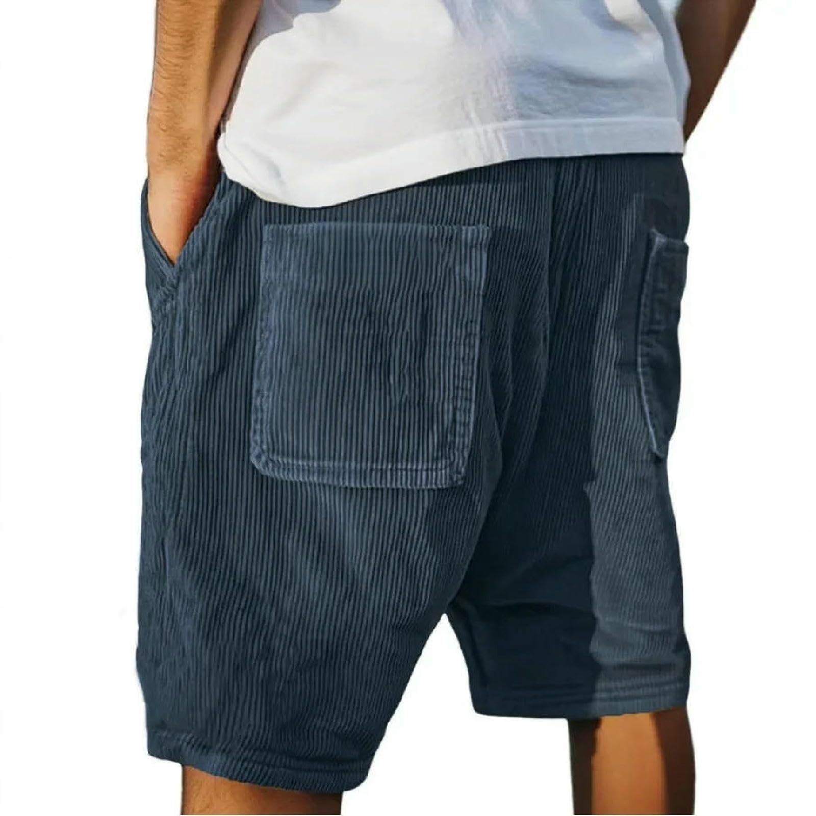 Short en velours côtelé pour hommes avec lacets confort