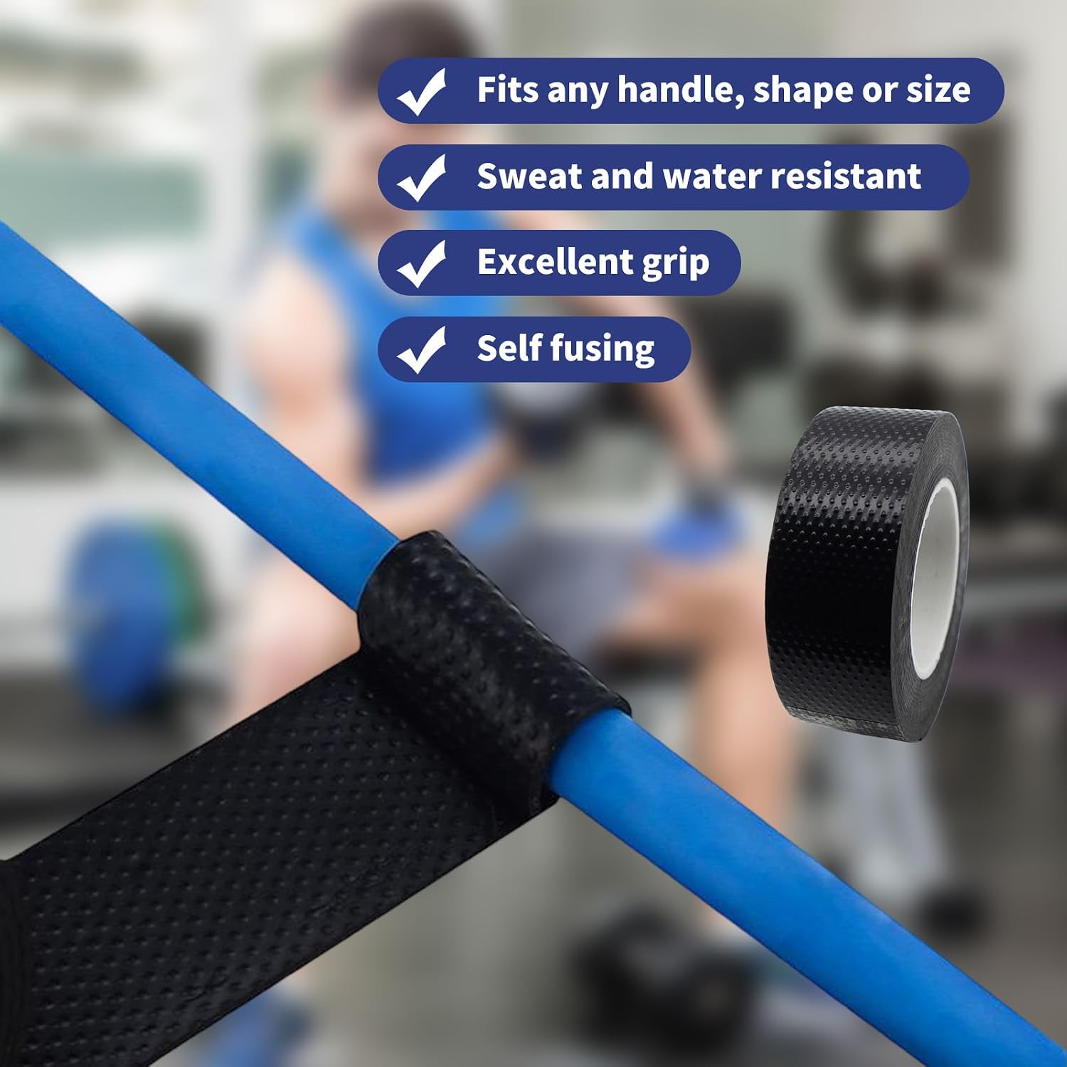6 Rolls Silicone Grip Tape, Grip Tape For Handles, The Gripper Seal Wrap, Sports Tight Handle Wrap, For Bike, Steering Wheel, Pull Up Bar, Dumbbell, Gym Equipment And Tool, Non-Slip, Shock Absorbing