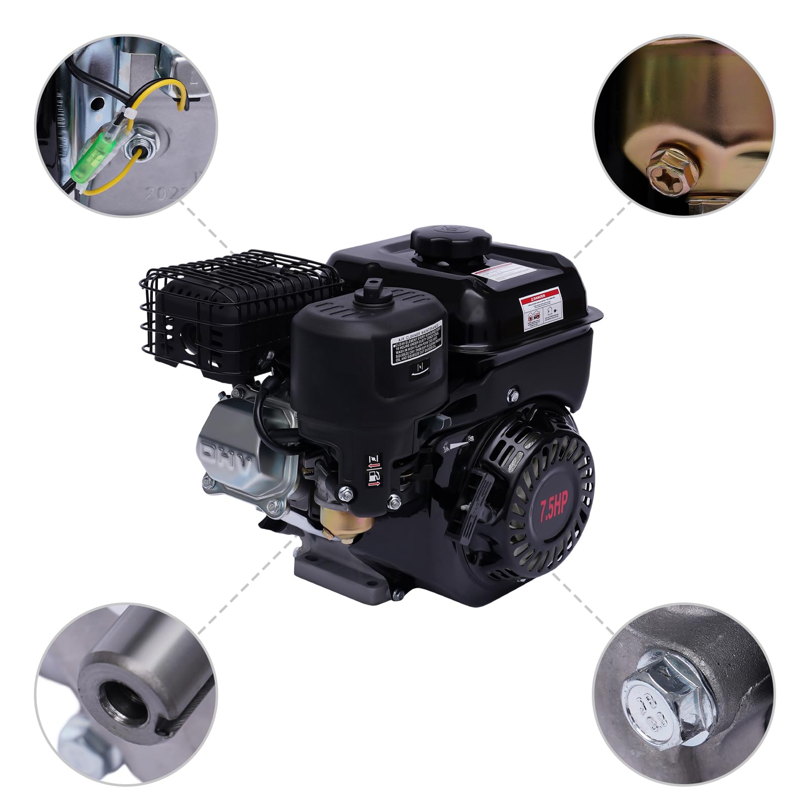 Generatore di corrente a benzina (con motore a benzina 7,5 HP 4 Stroke, serbatoio da 3,6 litri, leggero e compatto, facile trasporto dell'unità di emergenza, avviamento a corda, portatile 15 kg di