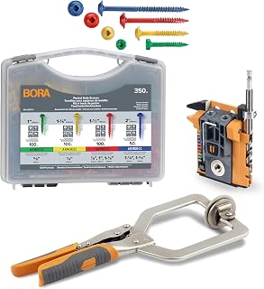 BORA Mini Pocket Hole Jig Kit, 3" Face Clamp & 350 pc Screw Set