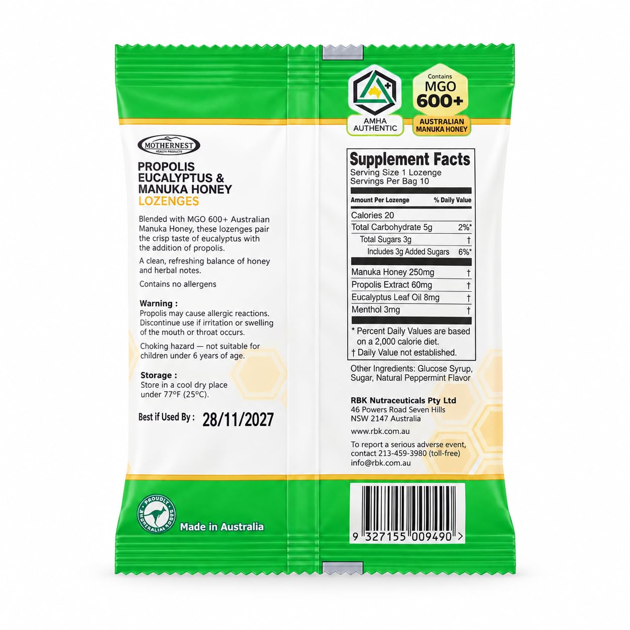 Propolis Eucalyptus & Manuka Honey Lozenges 50g — Amazon image 3