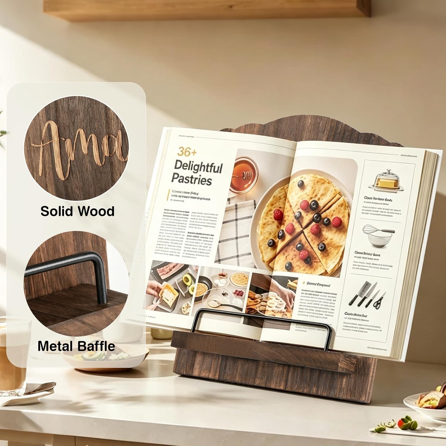 Cookbook Stand for Kitchen Counter