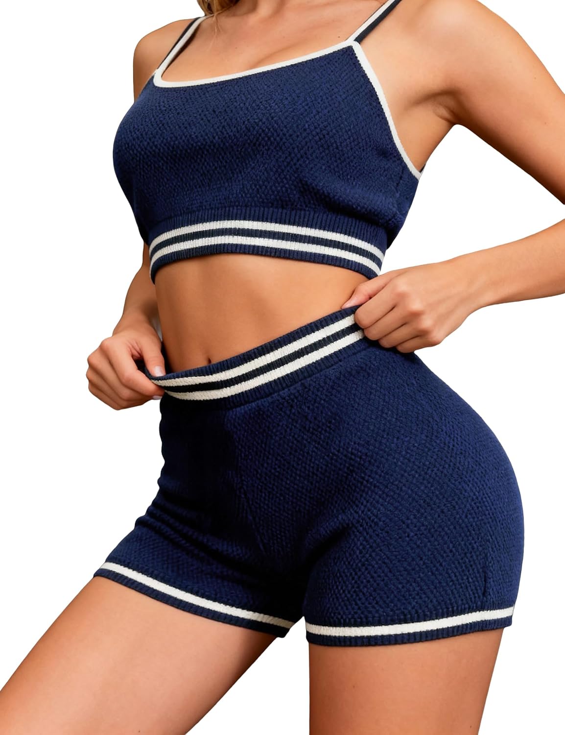 TQD Athletic Shorts for Women Knitted High Waist Workout Gym Running Tummy Control Sports Shorts 2026 Trendy Work Out Clothes
