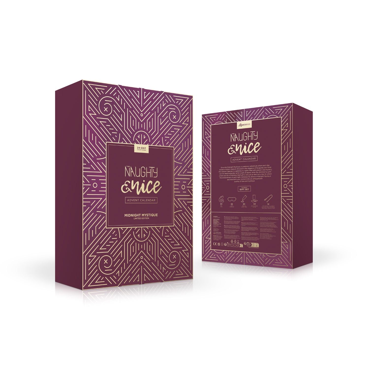 Adam et Eve LoveBoxxx Calendrier de l'Avent Erotique Naughty & Nice 2024 - 24 Sex Toys pour adultes - Cadeau de Noël exceptionnel - Calendrier de l'Avent 2024 - Valeur de 600€