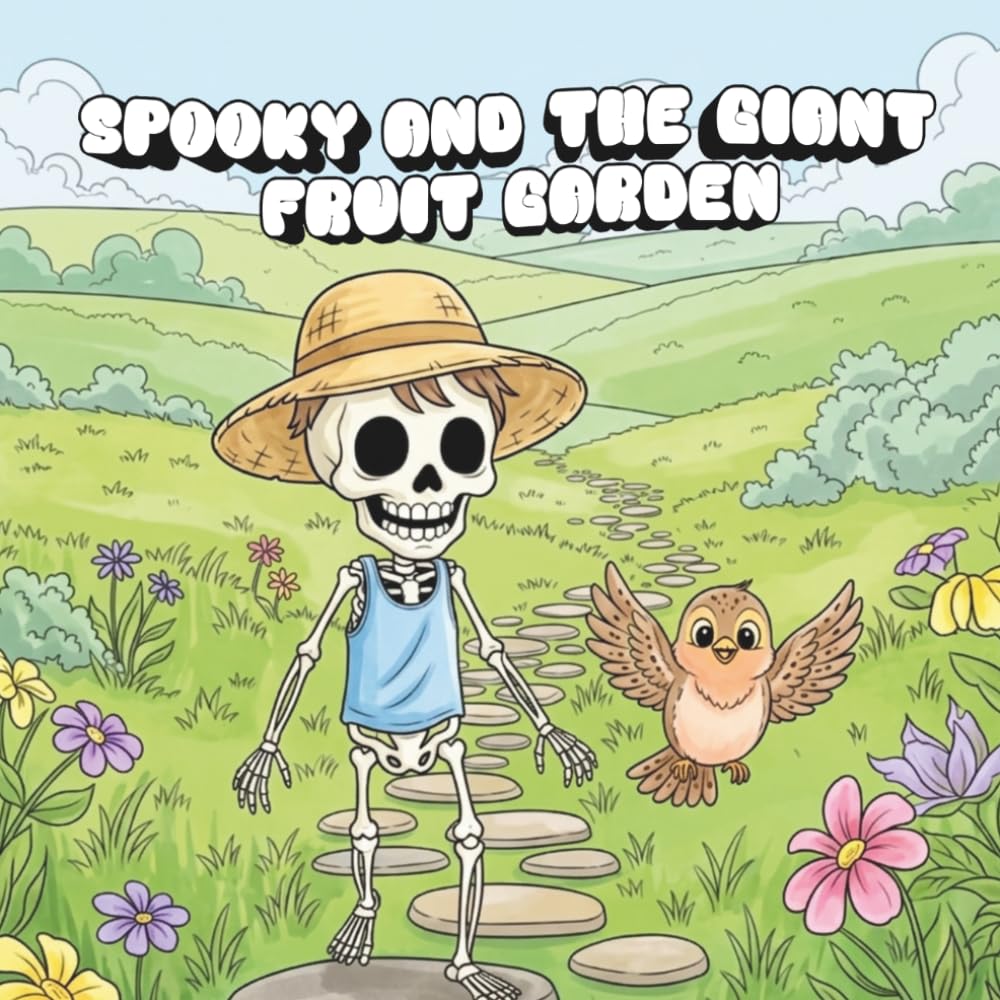 Spooky and the Giant Fruit Garden: Coloring Book for Adults and Teens with Cute Creepy Characters Enjoying Summer Days, Simple and Easy Designs for Relaxation (Spooky - Cute - Easy Coloring)