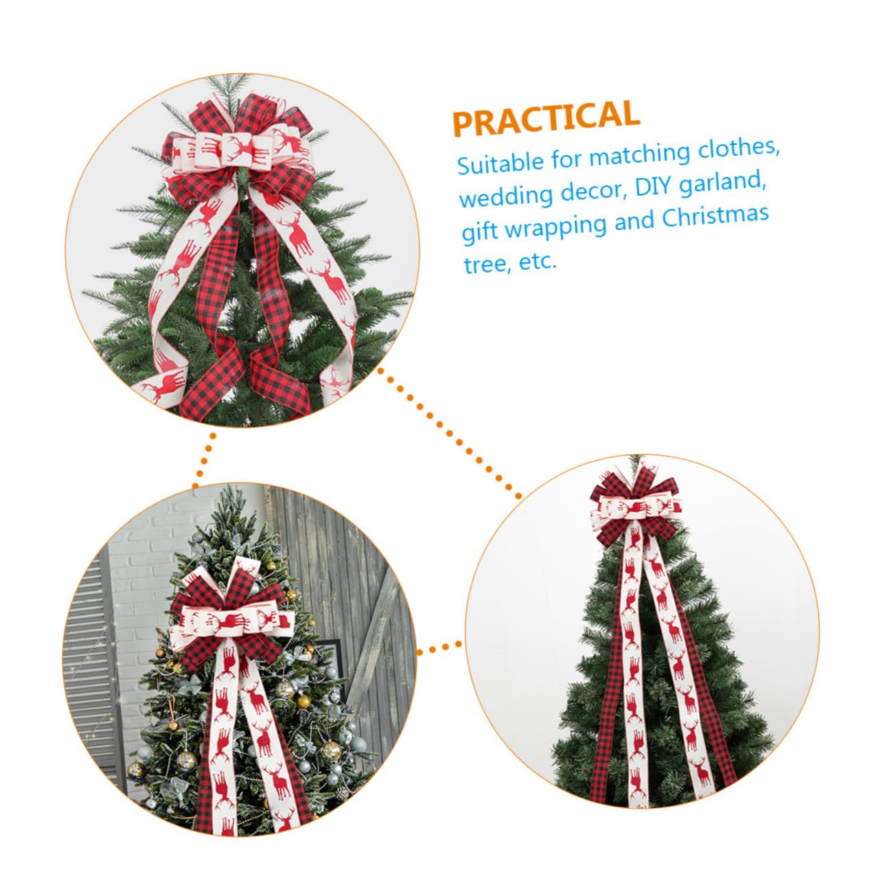 ABOOFAN 2piezas Lazo Gigante De Navidad para Decoración De Árbol Adorno De Bowknot Yute para Fiestas y Bodas Suministros De Festival Navideño
