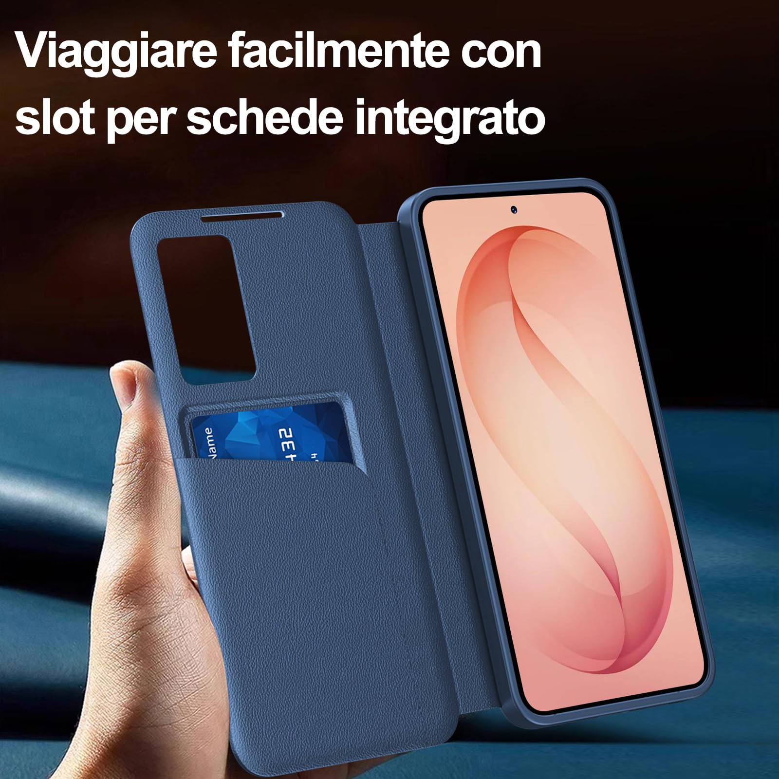 Cover per Samsung Galaxy S26 Ultra Custodia Portafoglio Pelle PU Wallet e Porta Carte Case Flip Libro Con Finestra di Visione Notifiche Cover Antiurto Custodia per Samsung S26 Ultra 5G Case