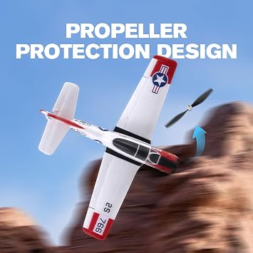 Fms 410mm T-28 RC Plane for Beginners Easy to Fly with 3 Flight Modes and One-Key Return, Durable EPP Foam and Prop Guard, Ready to Fly RTF Remote Control Aircraft for Adults