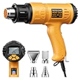 Heat Gun, SEEKONE 1800W Hot Air Gun Kit with Large Digital LCD Display Variable Temperature (122°F-1112°F) Memory Settings and 4 Nozzles for Paint Remover/Stripper, Home Improvement/Restoration