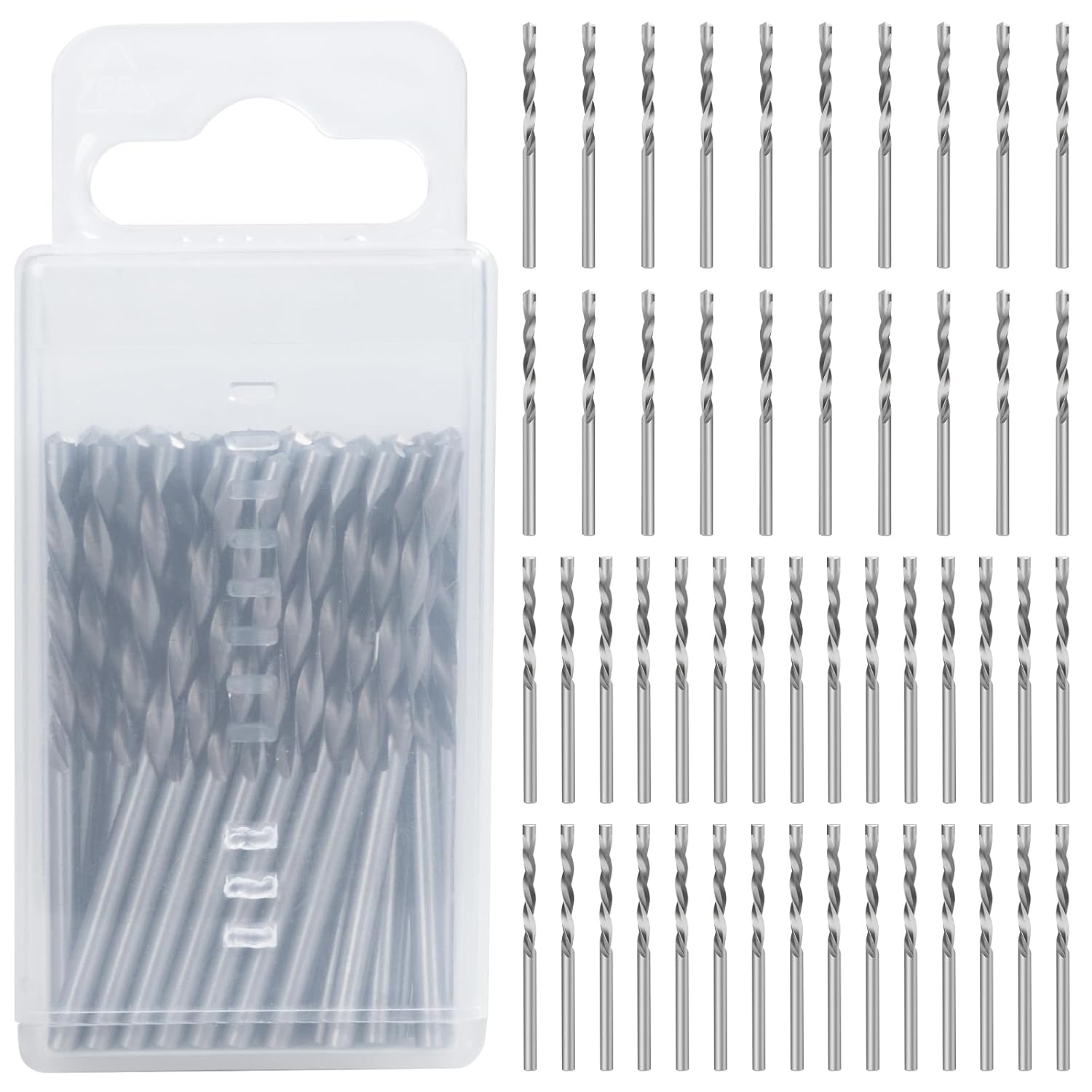 20 Pcs Drywall Bit 1/8 Inch and 30 Pcs Cutting Bits for Wood, M2 High Speed Steel Guide Point Drill Bit Set, Silver