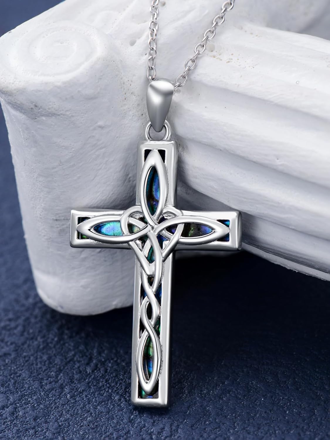 Religious Cross Pendant Necklace 925 Sterling Silver Origami Cross Pendant Cross Jewelry Gifts for Women
