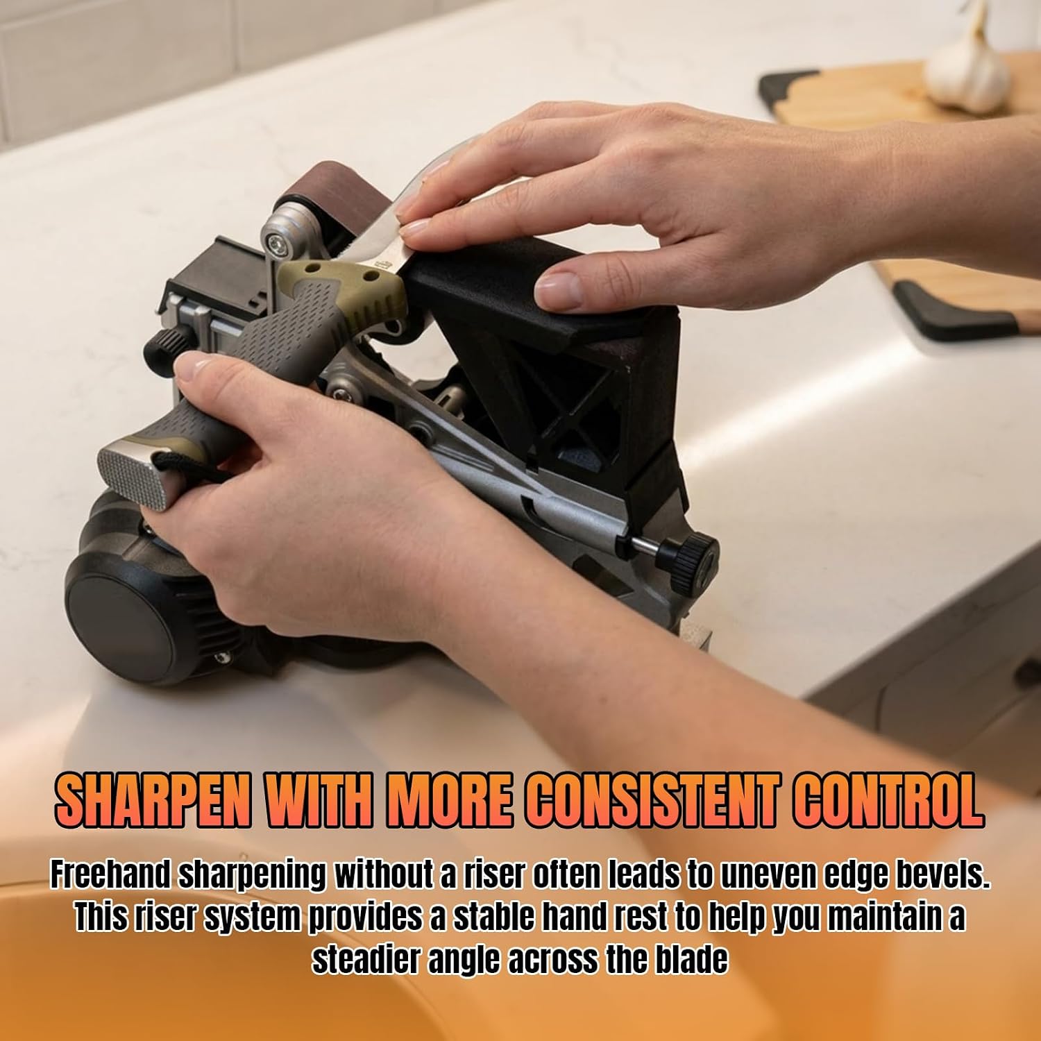 Adjustable Height Riser Stand for Work Sharp Ken Onion MK2 | Black Finish, Adjustable Height, Reversible,Aluminum Construction, Blade Grinder Accessory
