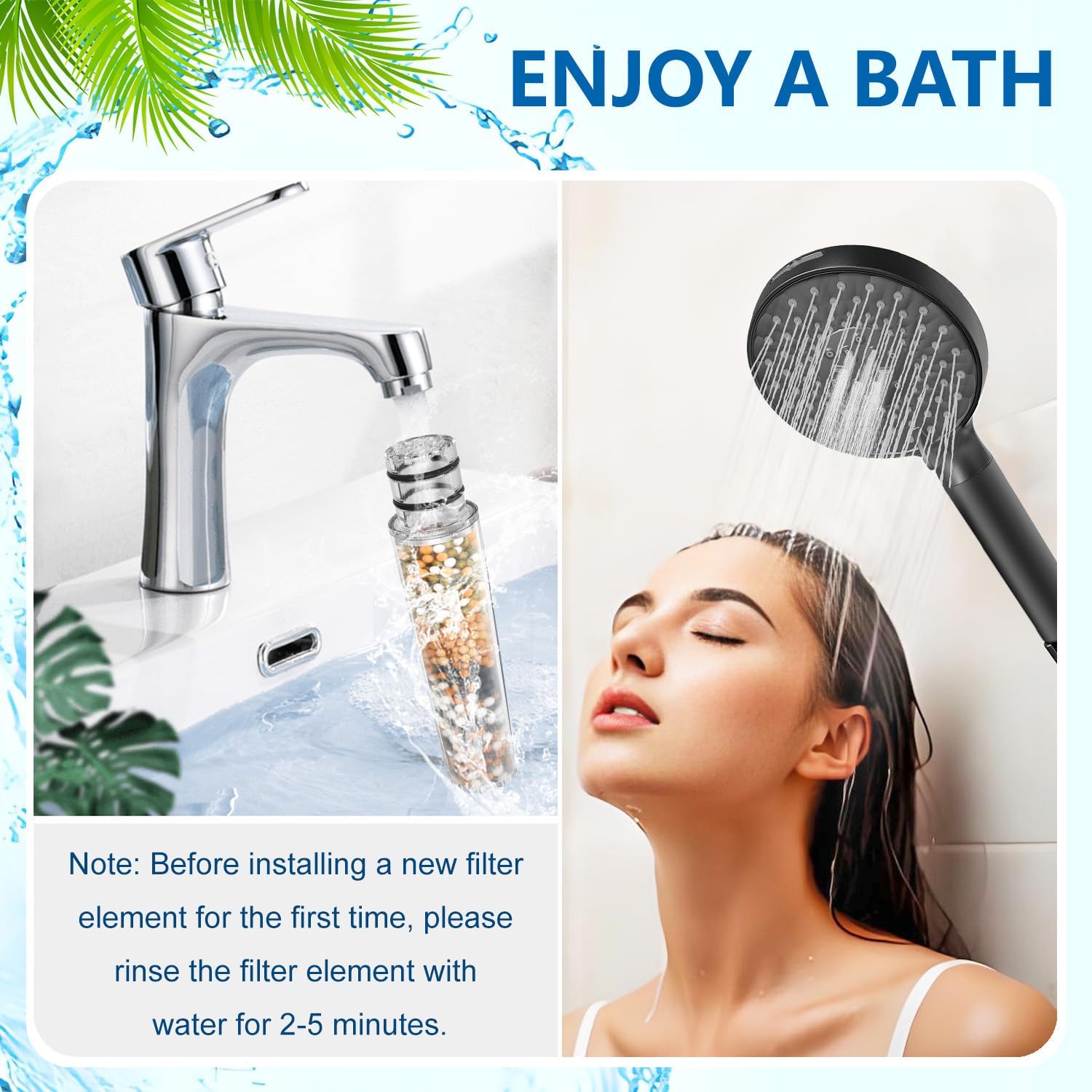 Water Filter Compatible with SR SUN RISE Handheld Shower Head | 4-Pack for Hard Water Remove Chlorine and Harmful Substances by Khotilong.