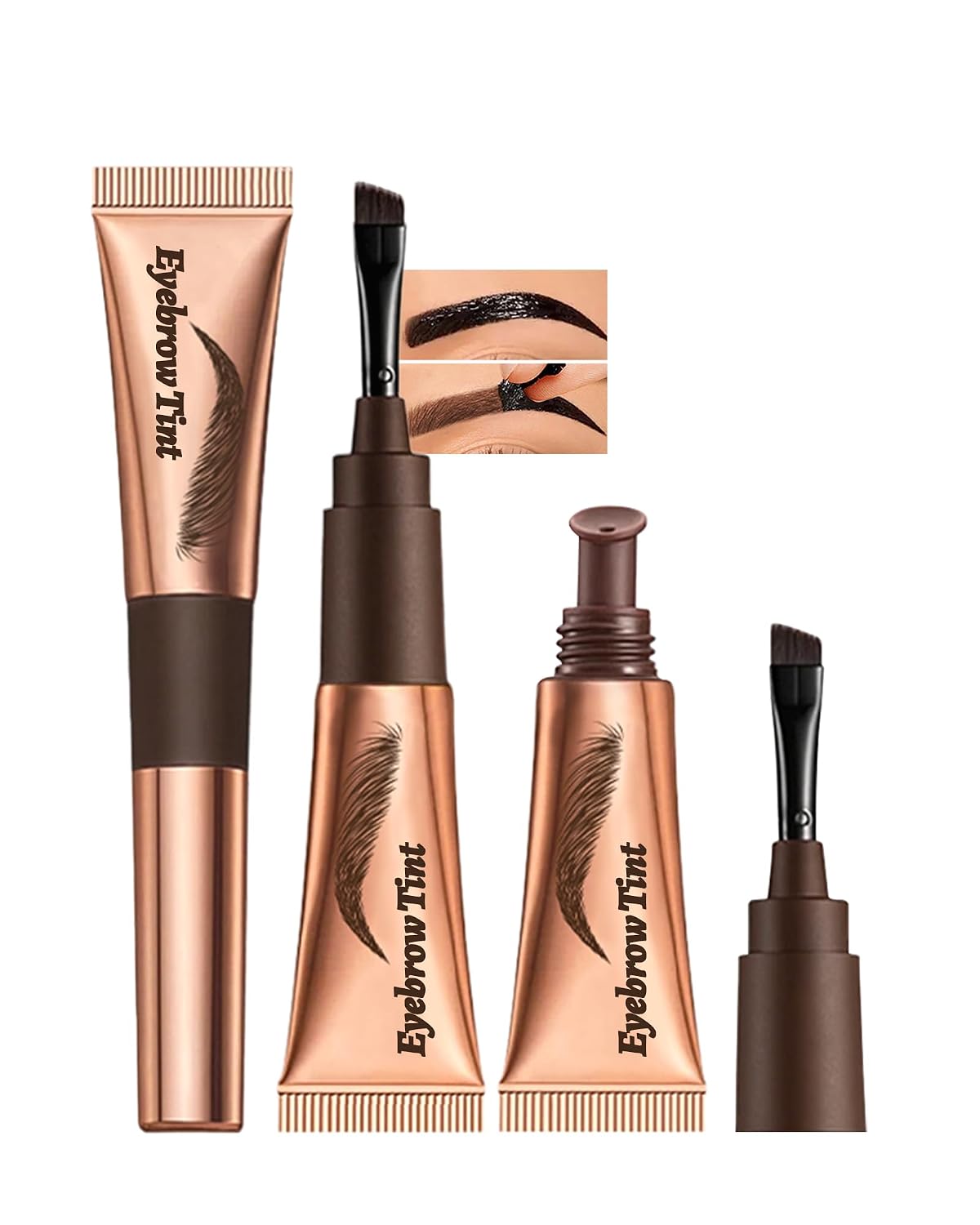 Eyebrow Gel Tint Peel Off 2 Pieces Chocolate Brown Eyebrow Colour Tattoo