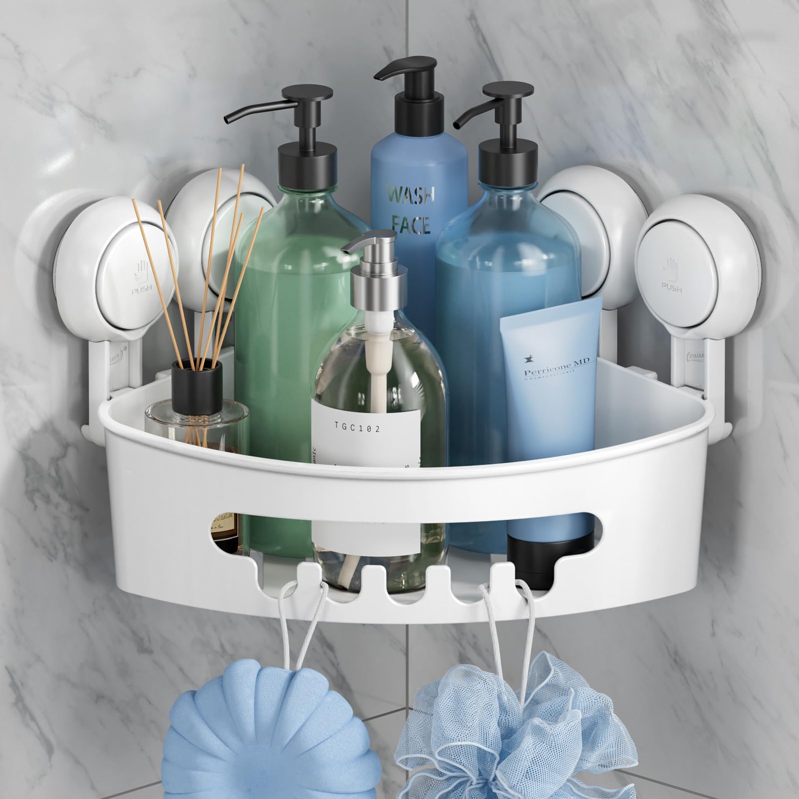 Sponsored Ad – TAILI Shower Corner Shelves Corner Shower Caddy Suction Bathroom Shelf Small Bathroom Storage Triangle Shelf for Shampoo Conditioner Plastic Kitchen Accessories for Kitchen Drill-Free, White