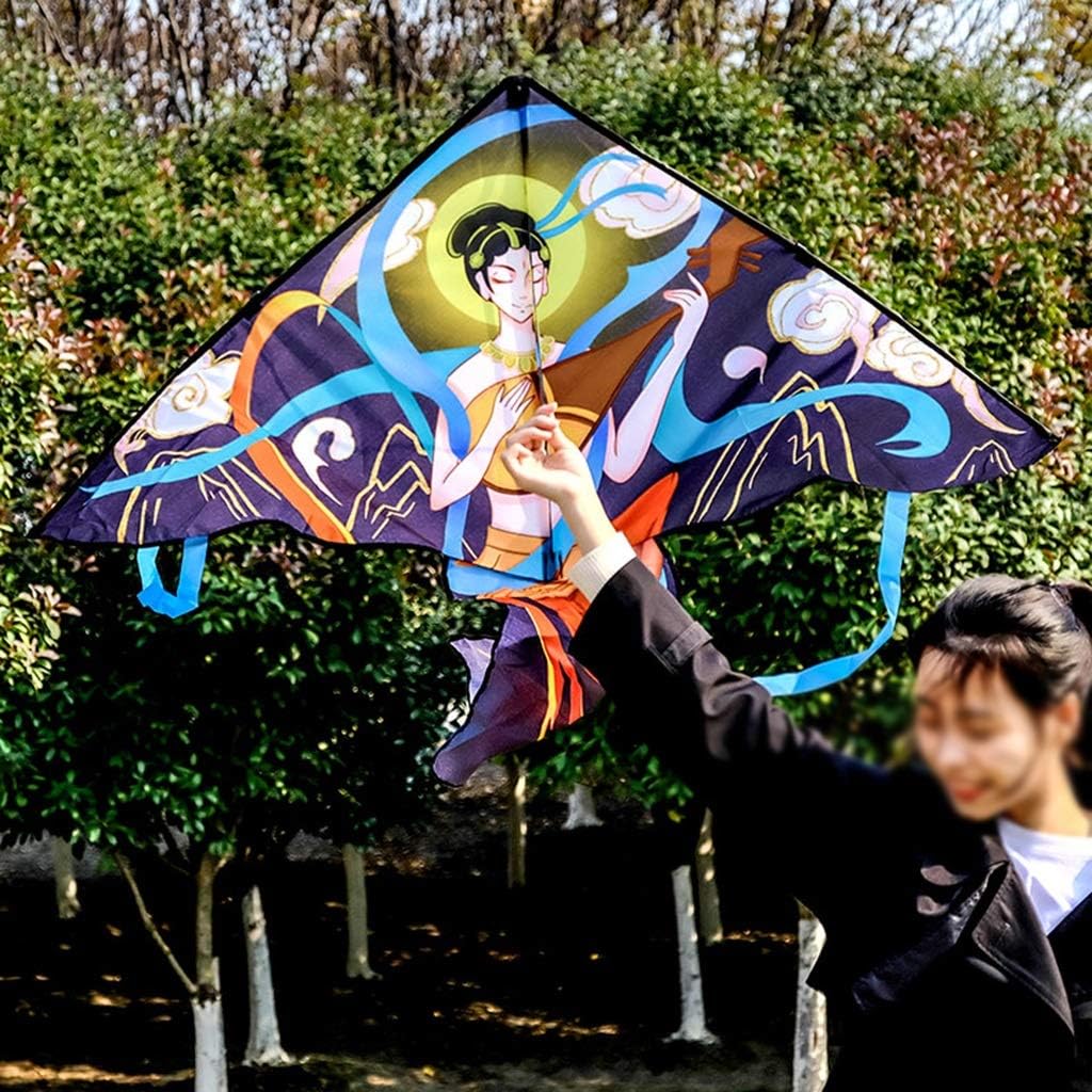 Flyer Kite Chinese Traditional Creative Dunhuang Flying Character Kite Outdoor Large Art Flying Toys Unique Gift for Kite Lovers (Size: 4.6ft+1312ft line) (4.6ft+328ft line)