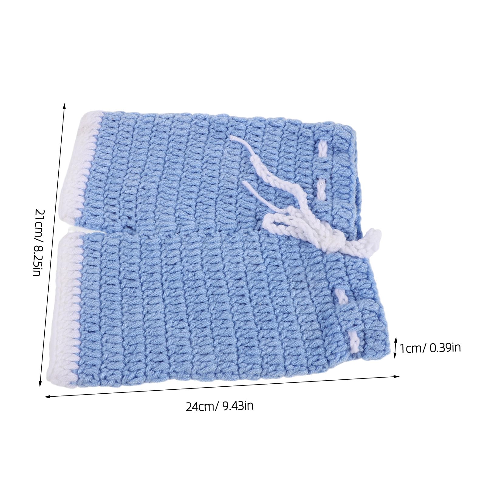 Lurrose 1 set di accessori per servizi fotografici per neonati, composto da pantaloni e guanti da boxe lavorati all'uncinetto per neonate, adatti a servizi fotografici da 0 a 3 mesi.