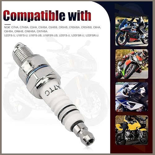 Miniatura 4 de 3 bujías A7TC para GY6 50cc-70cc 90cc 110cc 125cc 150cc ATV Scooter Pit Dirt Pocket Bike Ciclomotor Go Kart Quad Buggy TaoTao Buyang Roketa Sunl