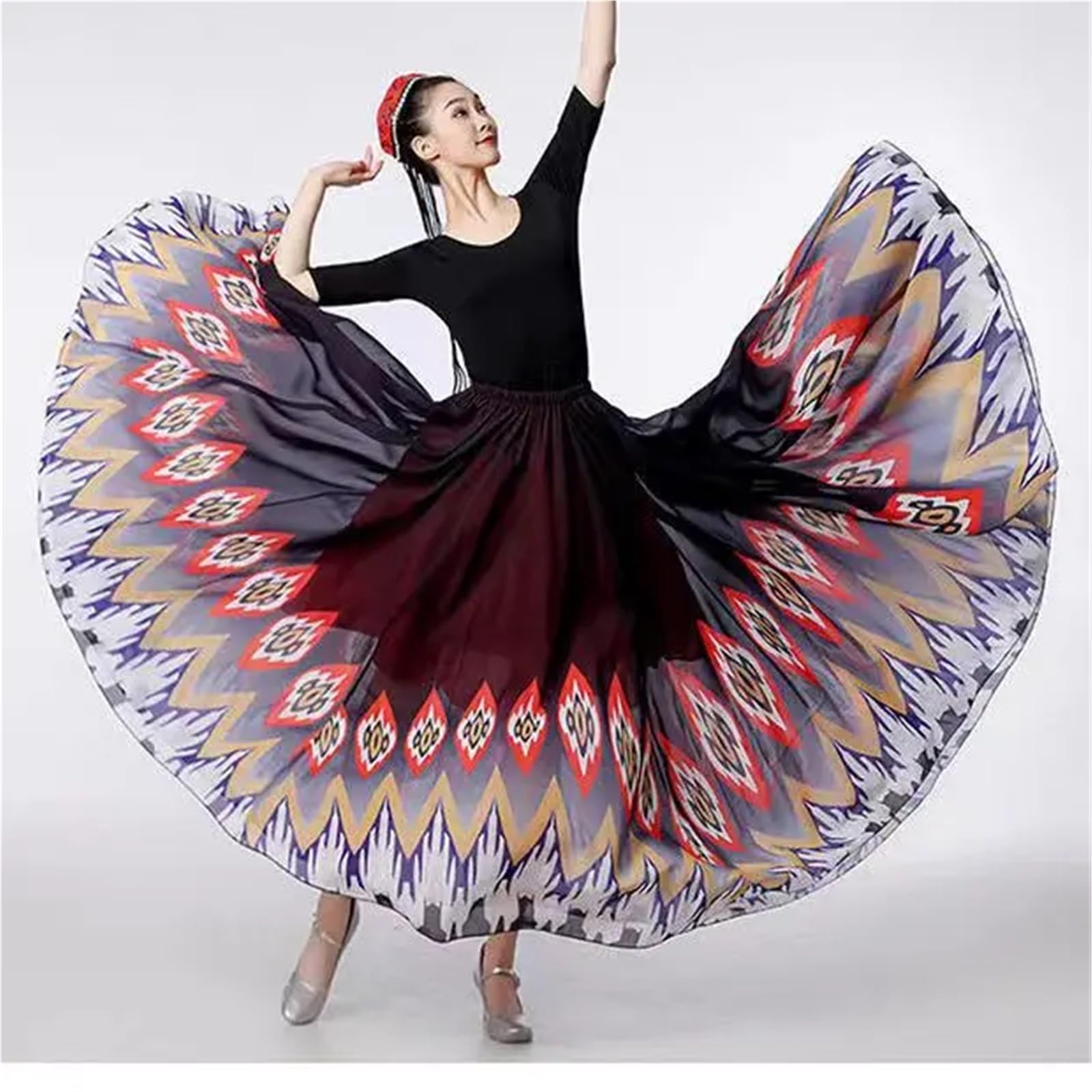 Vestidos de danza flamenca clásica for mujer, faldas baile escénicas 720 grados para Bailar Flamenco