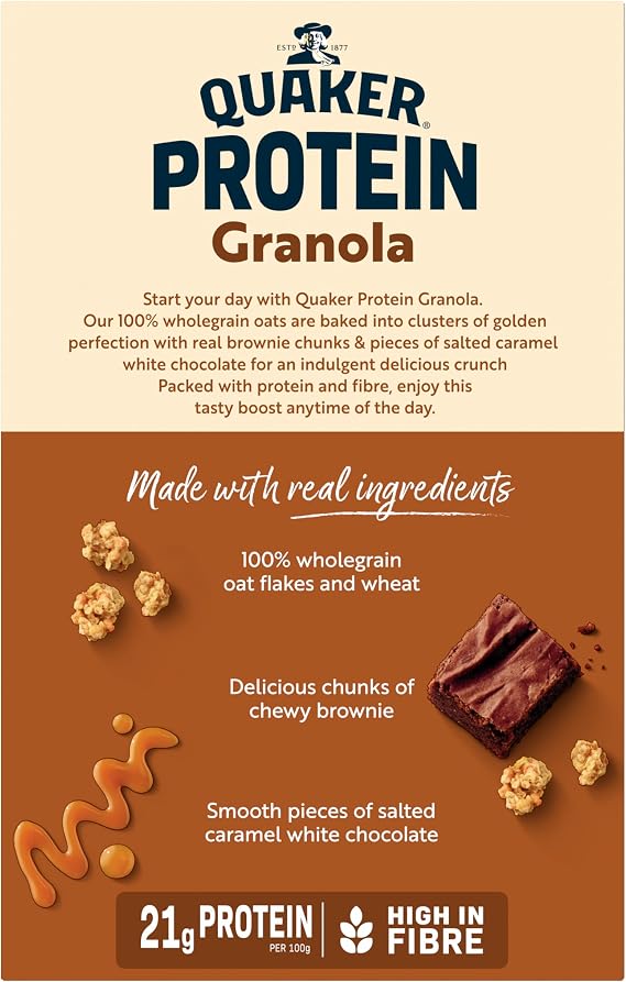 Quaker Protein Granola Chocolate Brownie & Salted Caramel 400g