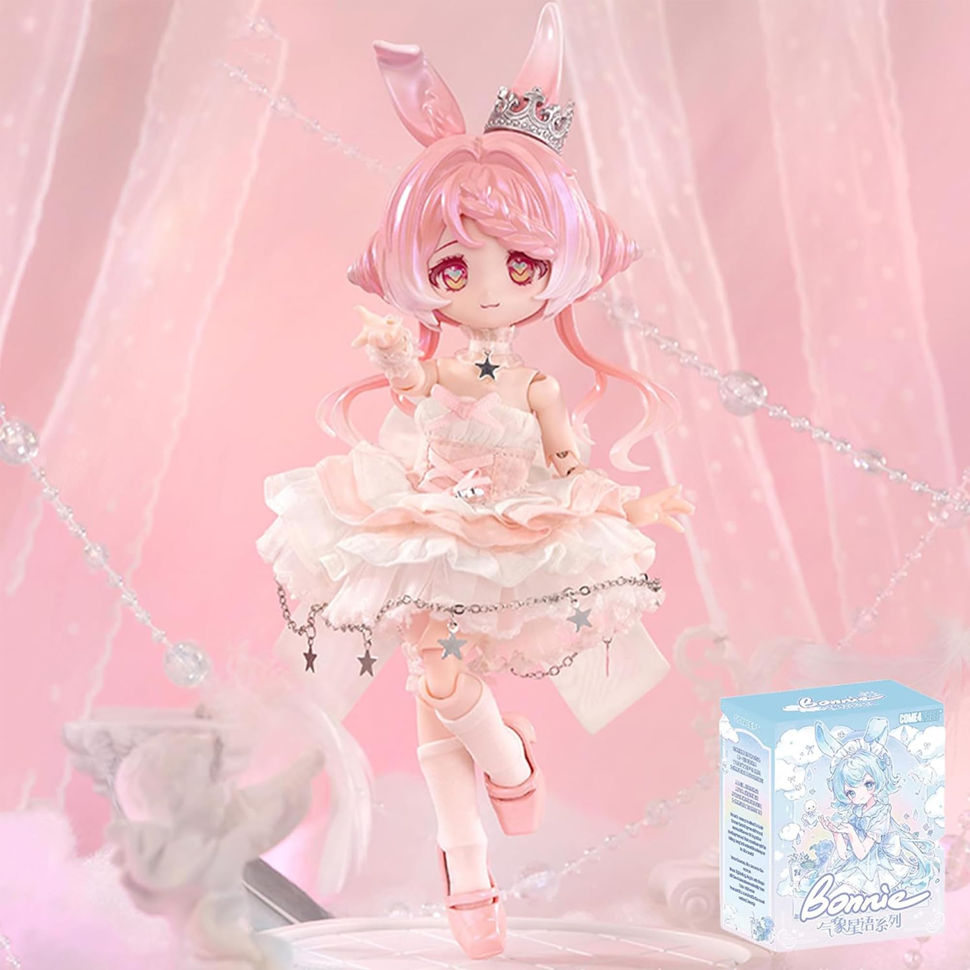 TOYVERSE COME4FREE BJD Bonnie's 3. Generation seria meteorologiczna, Nina Der Rainbow Collector's Edition, 1 szt./19 cm, lalka BJD, ruchome lalki z ubrankami dla lalek, prezent urodzinowy, 15+