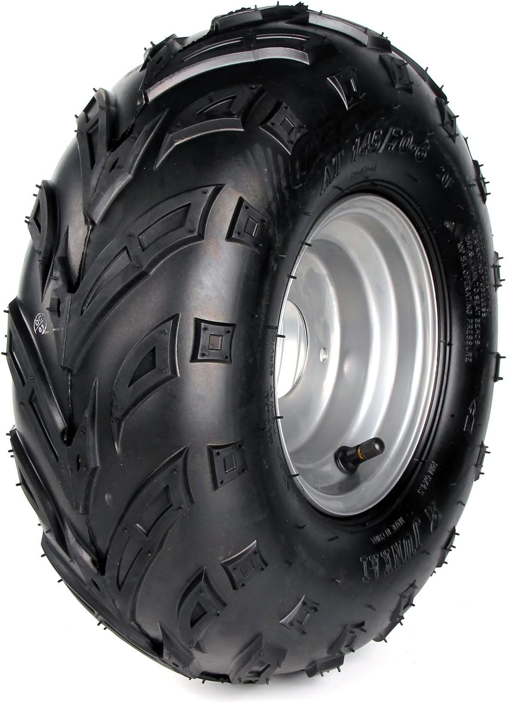 145/70-6 Wheels,145 70-6 ATV Wheels for Quad ATV Go Kart Tubeless Tyres Kazuma Roketa 110cc Motovox MBX10 MBX11 MBX12 RT100 (Silver)