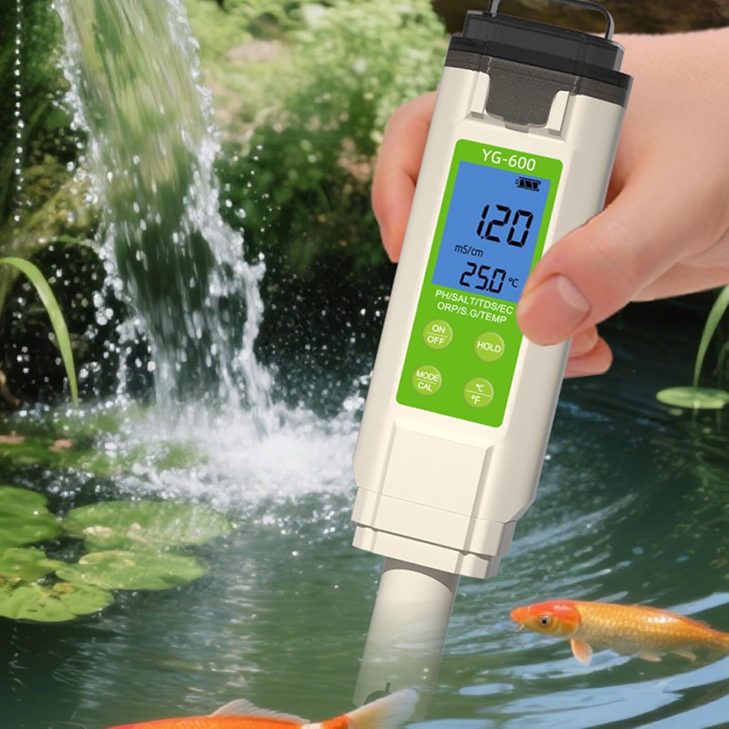 Water Tester with High Accuracy LCD Display IP67 Waterproof Design Upgrades for Aquariums Pools & Lab Easy Carry Tester