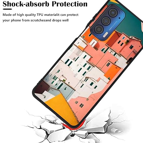 Miniatura 2 de Compatible con Motorola Moto Edge 2021Edge 5G UW House Case, arte de color mínimo, diseño de paisaje estético para Moto Case Niñas Niñas Niños Funda