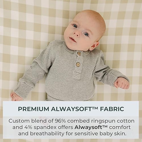 Miniatura 2 de Pobibaby Paquete de 2 fundas de cambiador de alta calidad para niños, fundas de algodón ultrasuave y transpirable para cambiadores de pañales -