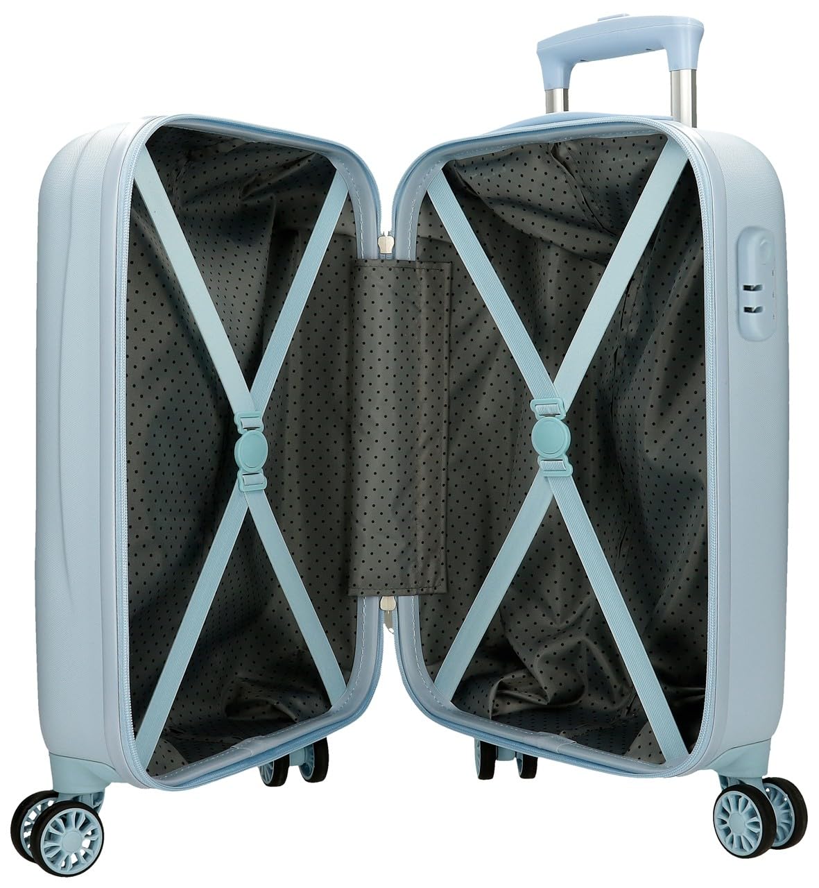 Joumma Bluey Sisters Maleta de Cabina Azul 33x50x20 cm Rígida ABS Cierre de combinación Lateral 28L 2,2kg 4 Ruedas Dobles Equipaje de Mano