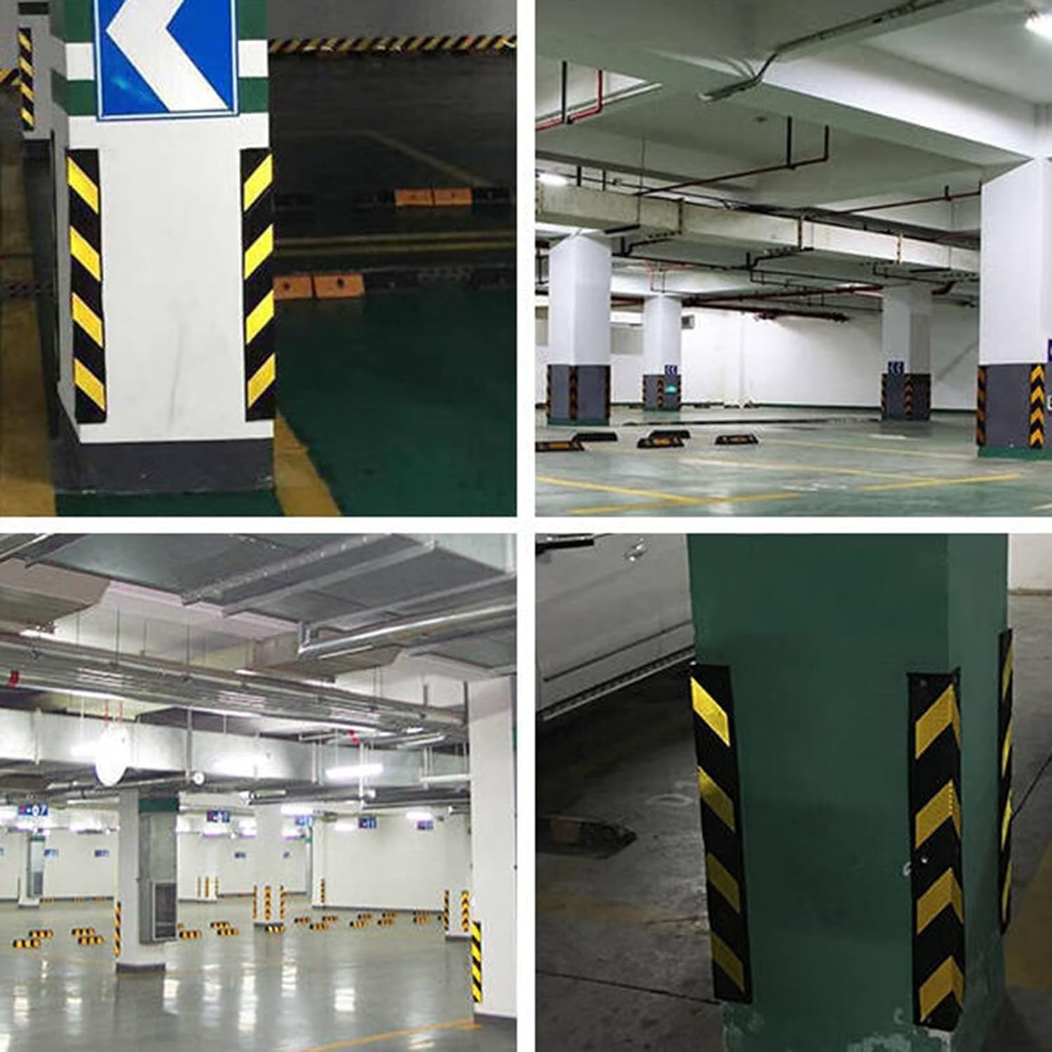 Protezione per colonne da garage, protezione da parete, riflettente, in gomma gialla, per parcheggio, magazzino, 60 cm