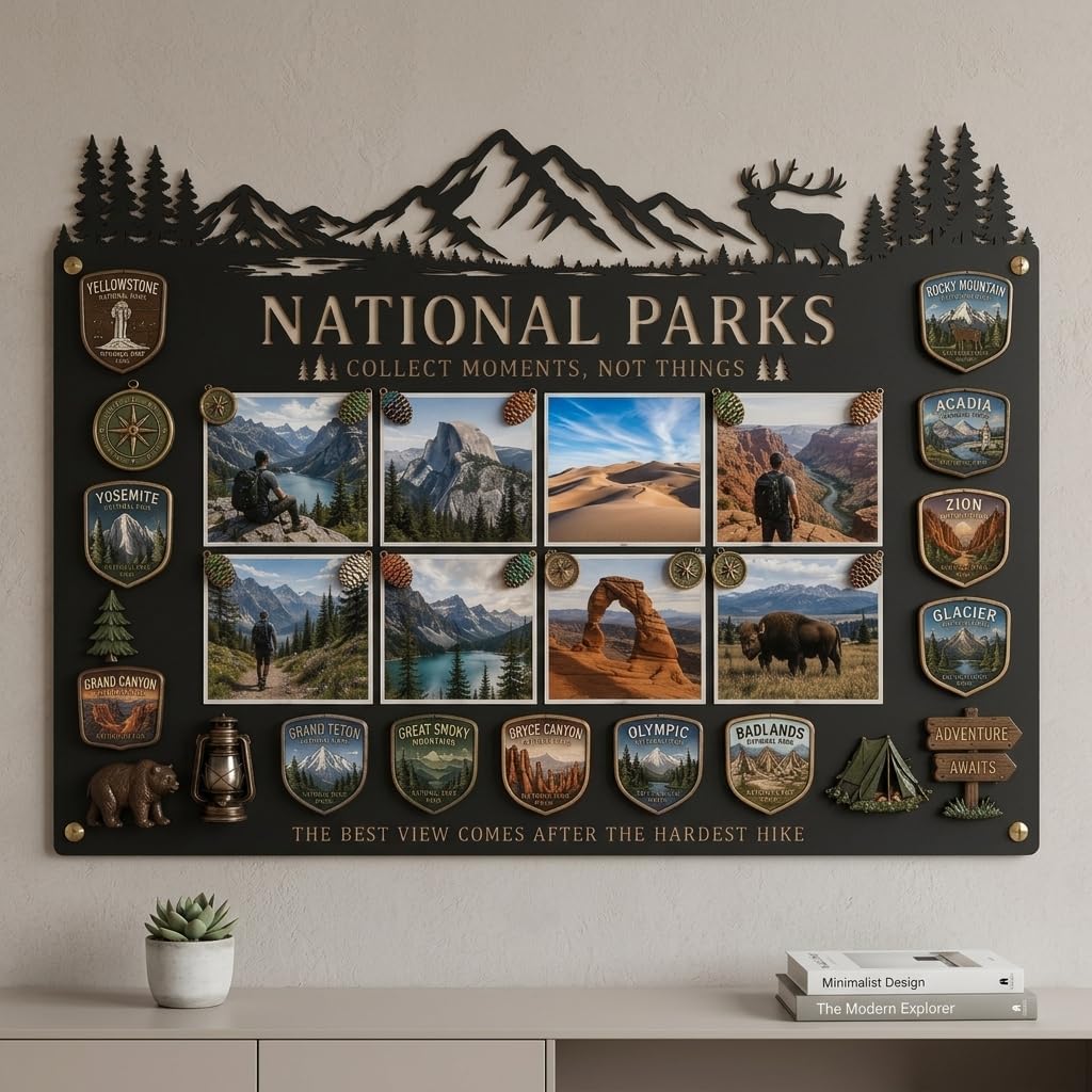 Travel Magnet Board for Wall, Souvenir Magnet Display Board