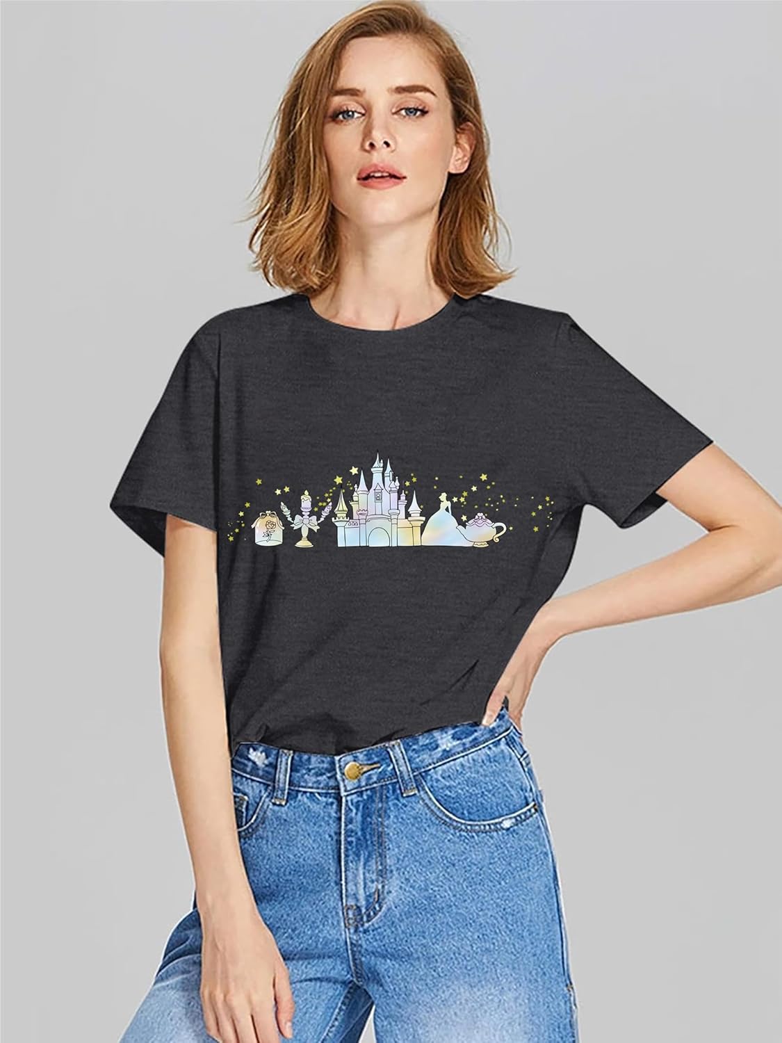 Magic Kingdom Shirt for Women Magic Princess Tshirts Fairy Story Tee Castle Graphic Short Sleeve Tops Family Vacation Outfits - Image 3
