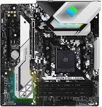 Fit for ASRock Brand B550 Steel Legend Motherboard AM4 Supports Ryzen 9 5950X 7 5800X3D 5700x3D CPU DDR4 PCIe4.0 M.2 ATX Game Motherboard