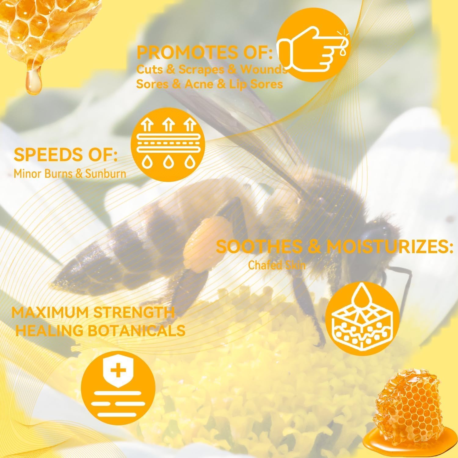 Manuka Honey 5x Accelerated Healing Relief Care Products, Advanced Cream for Buttocks Bed Sores Cream, Pressure Sores, Wounds, Ulcers, Cuts, Scrapes, Burns Deep, Fast-acting, Non-greasy and irritating