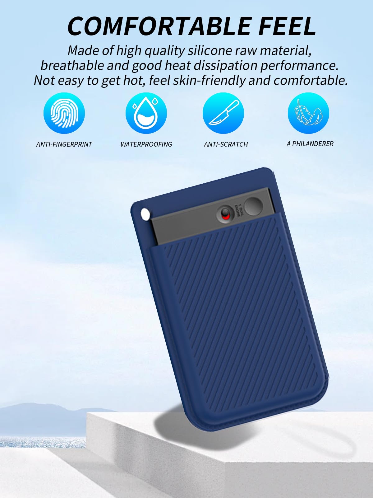 Étui pour enregistreur vocal PLAUD Note AI, lavable, protection antichute, bleu