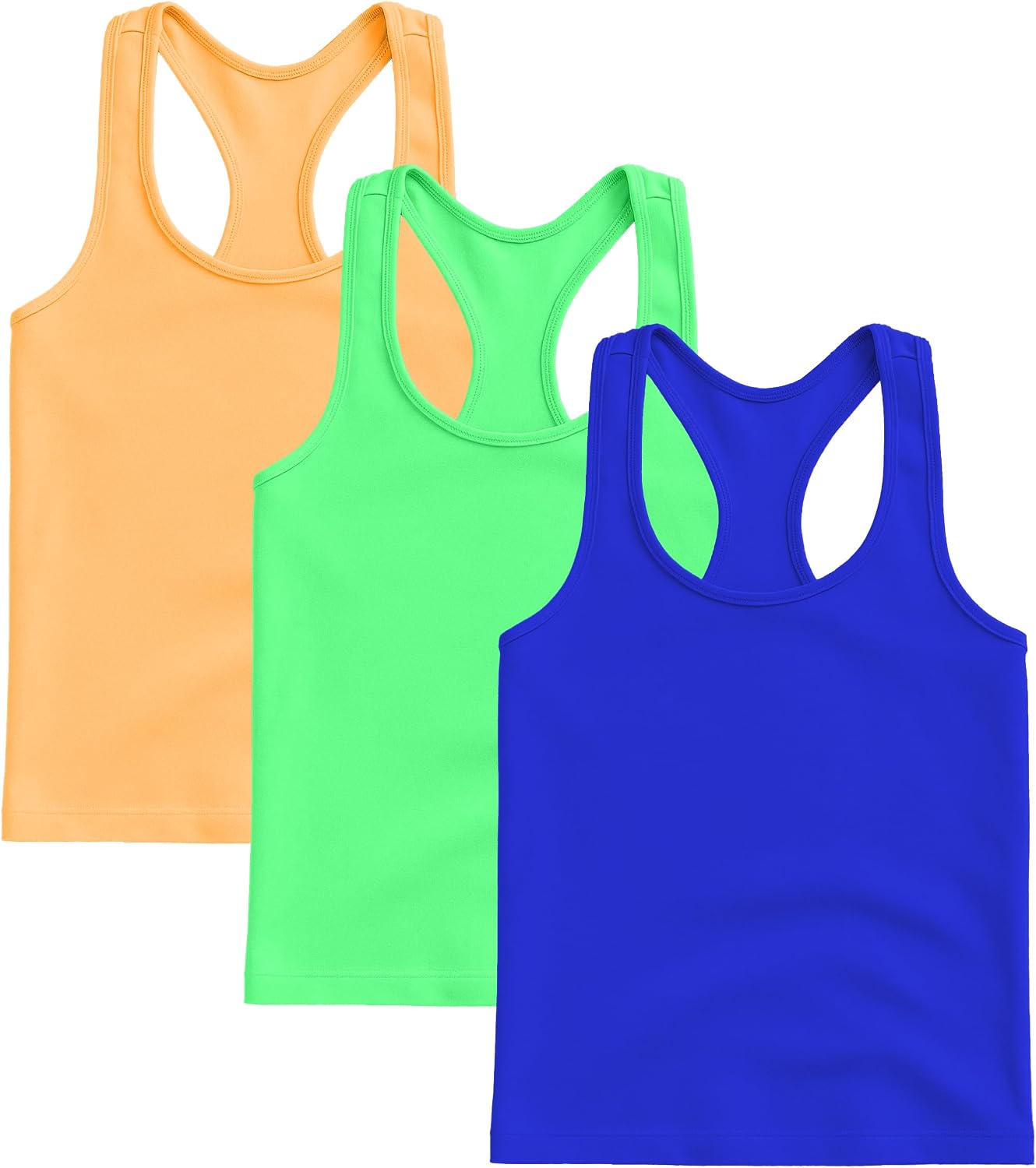 Kurve Premium Girls Seamless Supersoft Wide Strap Comfortable Racerback Tank (Made with Love in The USA)