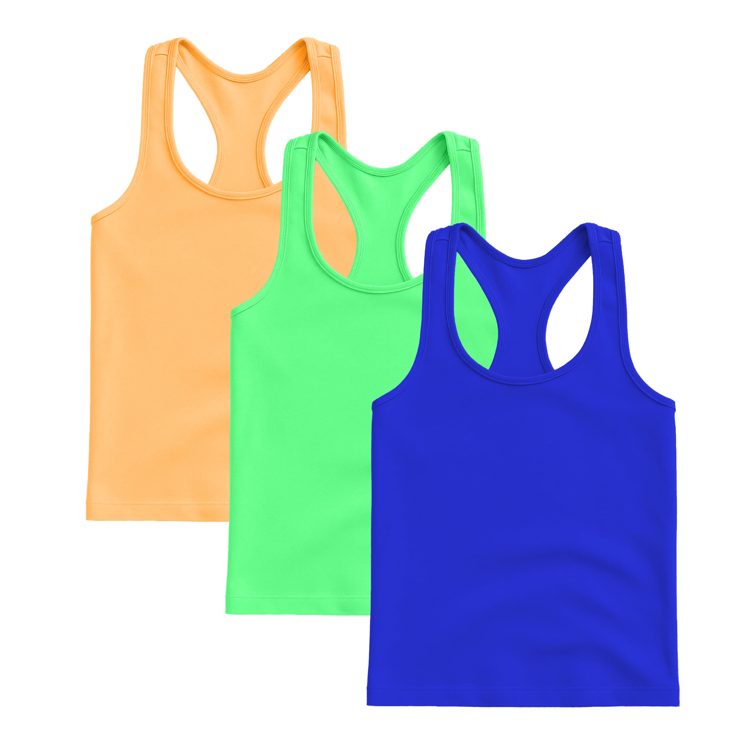 Kurve Premium Girls Seamless Supersoft Wide Strap Comfortable Racerback Tank (Made with Love in The USA)