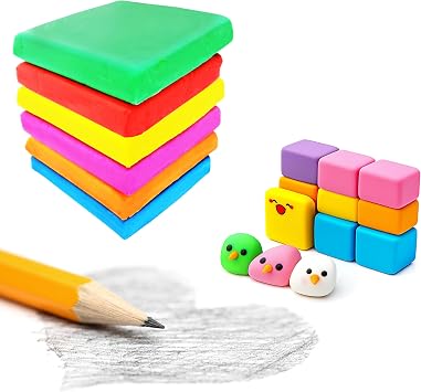 RONDURE Kneaded Eraser for Artists Drawing, Sketching, 6 Pcs Moldable & Stretchy Clay Gum Erasers Putty Kneadable and Scented for Art Student