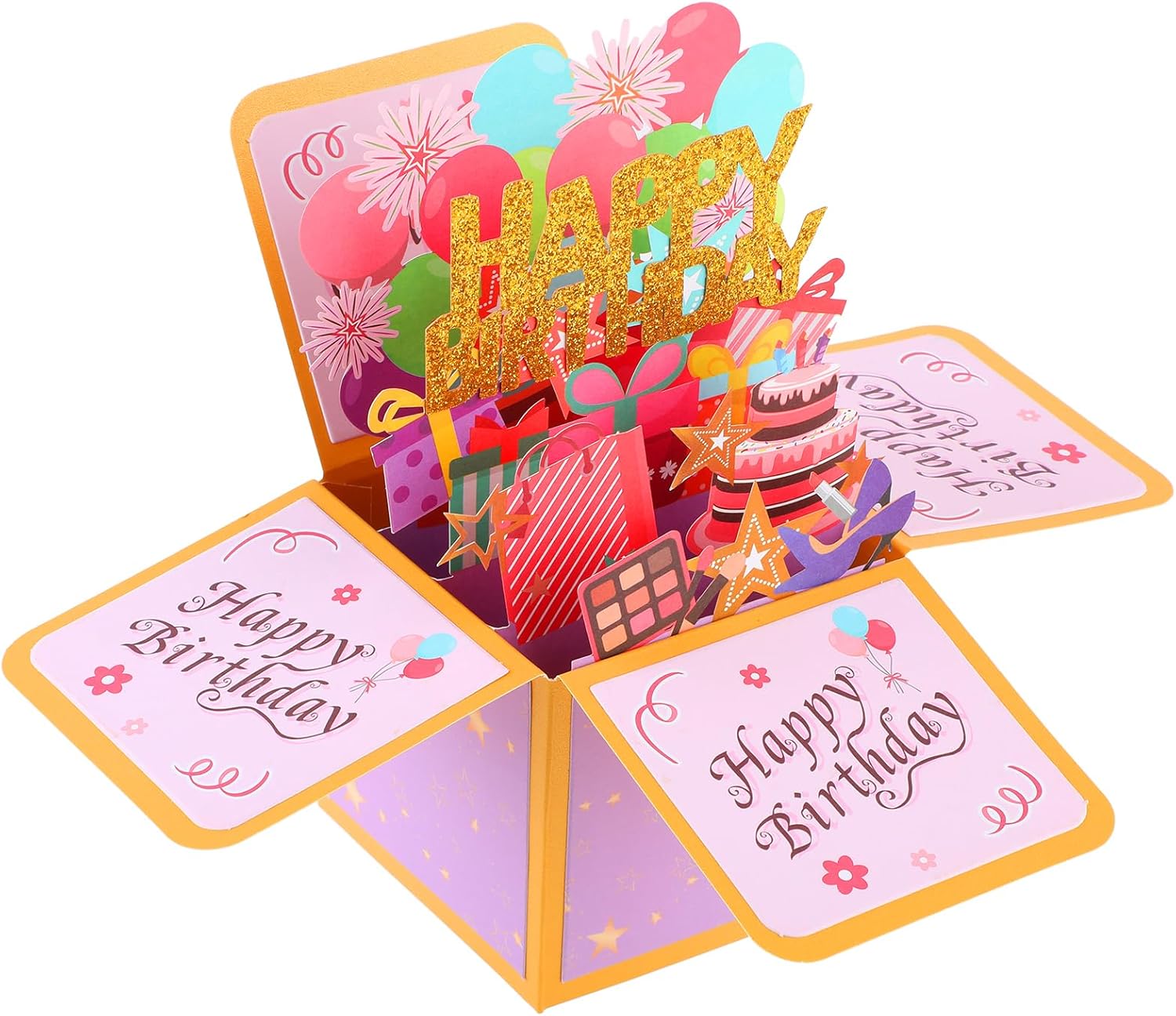 SLYNSHome Birthday Cards Surprise Box Happy Birthday Pop Up Card Funny 3D Birthday Gift Box Celebration Cards For Daughter Son Mom Dad Friends - View #2