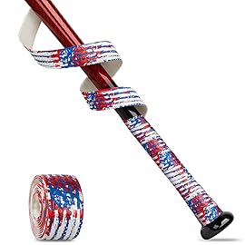 Gonex Bat Grip Tape for Baseball Softball, 1.1mm 40.16\'\' Pro Feel Full Adhesive Back Baseball Bat Grip, National Flag Wrap (1 Pack)