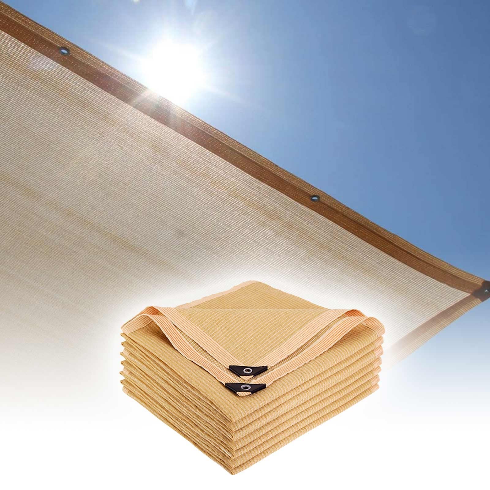 WQPMNYG Beige Shade Cloth 95% UV Protection for Outdoor UsePergola Canopy Sun Shade Netting for Camping Pool Dog Kennel (13x26' / 4x8m)