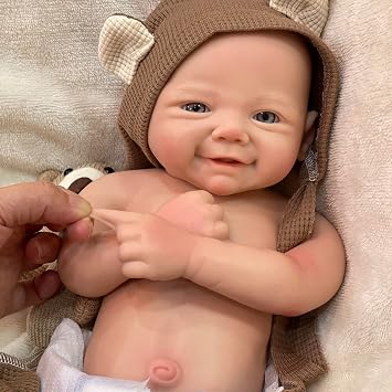 OtardDolls Reborn Baby Dolls Lifelike Reborn Baby Doll 17 Inch Full Body Silicone Baby Handmade Weighted Newborn Lifelike Baby Dolls Set for Children
