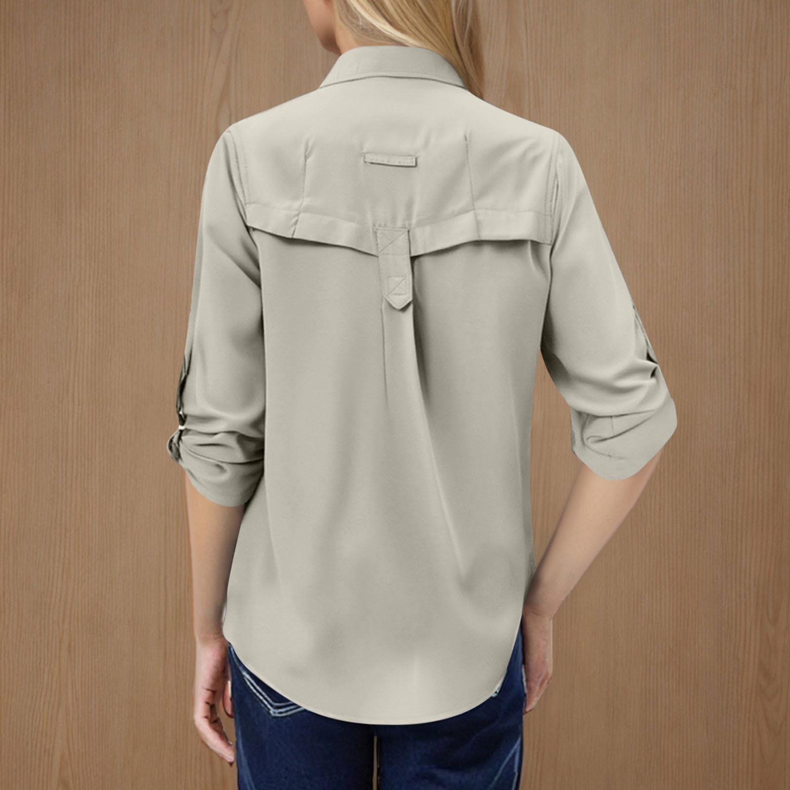 Battnot Hemdbluse Damen UPF 50 UV Schutz Langarmshirt Damen Outdoor Wanderhemd Safari Kleidung Atmungsaktiv Quick Dry Casual Tops Sport Oberteile Wanderhemd Tops für Running Wandern Surfen Angeln