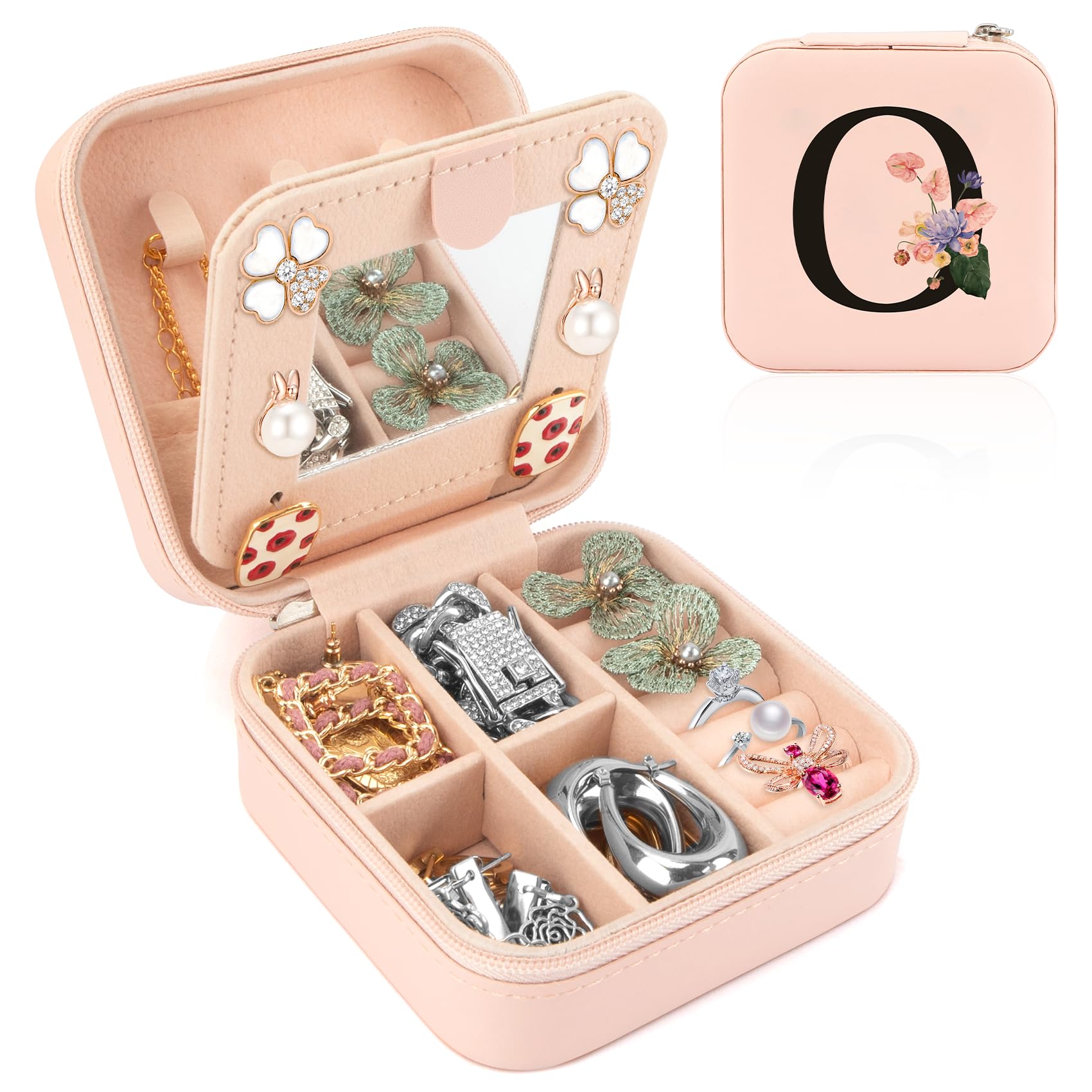 Small Travel Jewelry Case Organizer Box for Girls Mini Jewelry Boxes for Women Small Jewelry Travel Case for
