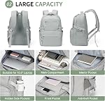 Girls Backpack, Lightweight Aesthetic Bookbag with Anti-Theft Pocket, Laptop Backpack for College and Daily Use