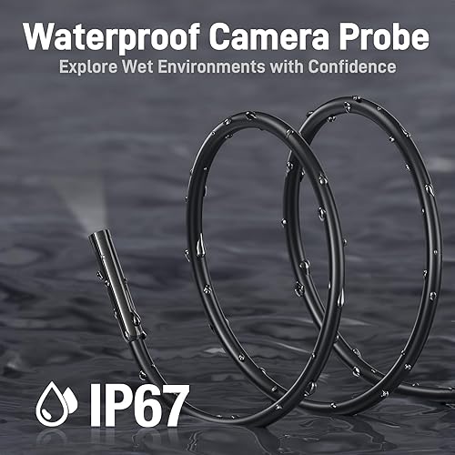 Miniatura 7 de Teslong Boroscopio endoscopio con luz, cámara de inspección de serpiente para motor automotriz, cámara de fibra óptica impermeable para mecánicos,