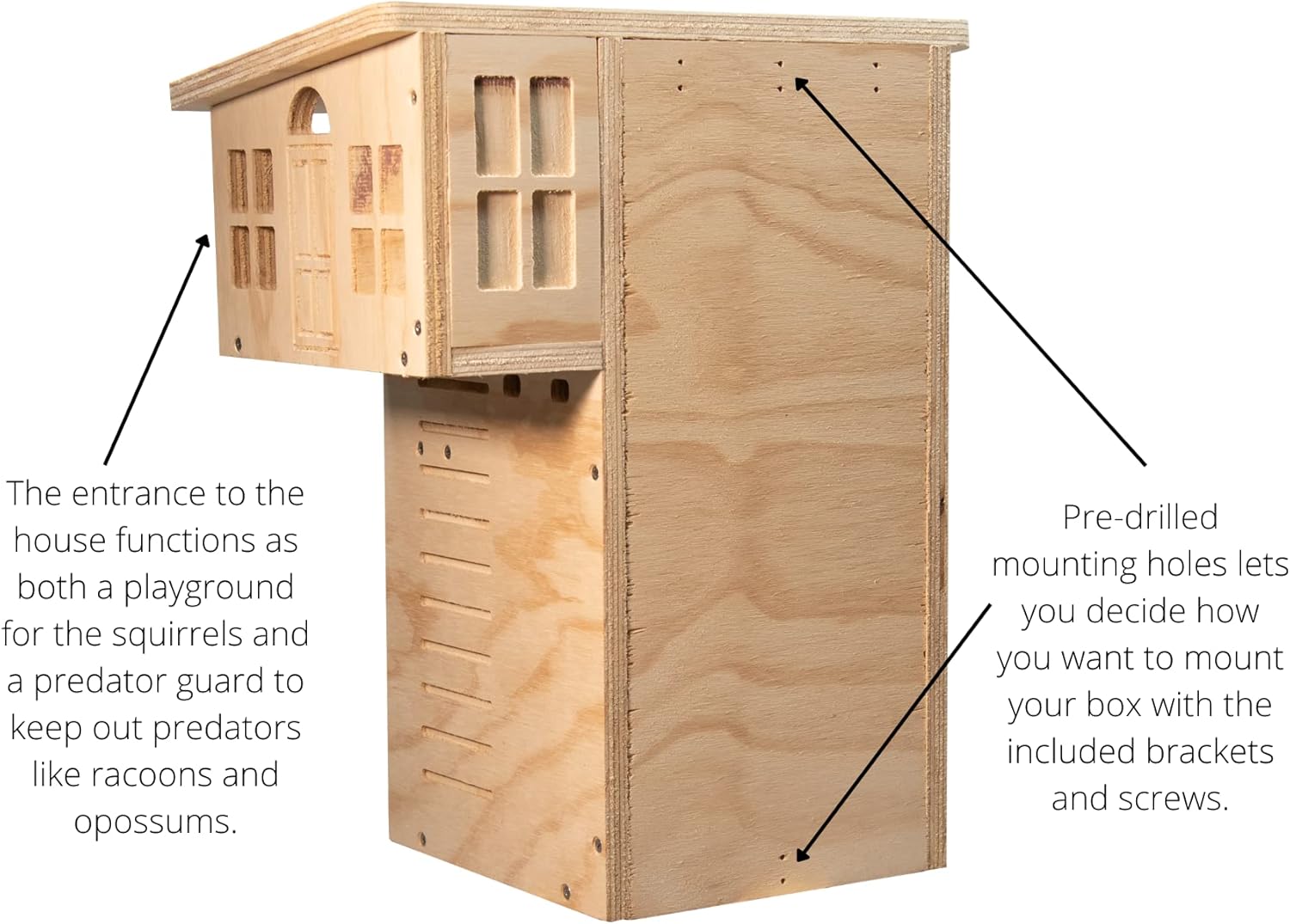 JCS Wildlife Plywood Squirrel House Nesting Box – Durable, Spacious Shelter for Squirrels